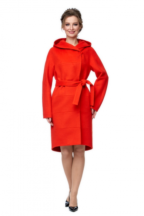 Женское пальто из текстиля с капюшоном 8011982